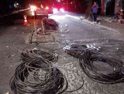 Penggelaran kabel di Medan Helvetia